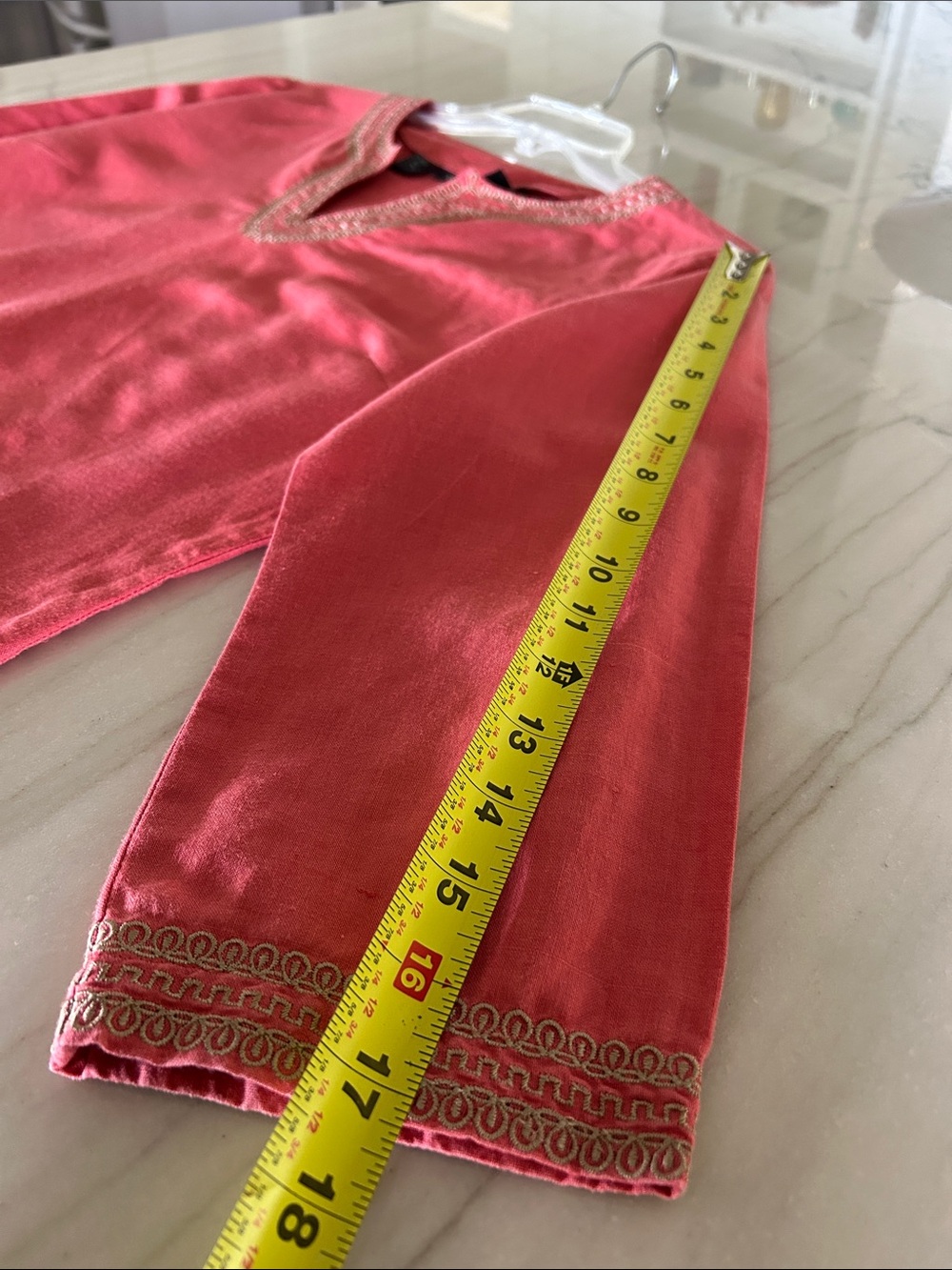 Rori Ann Linen Cotton Coral Top - Picture 8 of 8